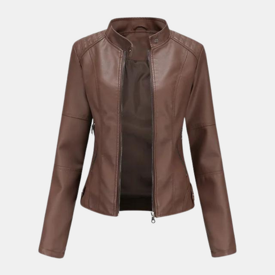 Béliveau | Women's Leather Jacket With Stand-up Collar